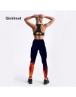 Legginsy qickitout rosyjski styl ogień płomień drukowane legginsy Punk kobiety Legging elastyczne spodnie dorywczo spodnie damsk