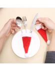 10 sztuk nowy rok 2020 ozdoby świąteczne Noel nóż do naczyń widelec Christmas Hat Bag Noel dekoracje do domu Natal 2019 Decor