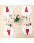 10 sztuk nowy rok 2020 ozdoby świąteczne Noel nóż do naczyń widelec Christmas Hat Bag Noel dekoracje do domu Natal 2019 Decor