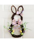 Ślubne ornament dekoracyjny wielkanocny wystrój wieniec rattanowy Garland drzwi dekoracje wiszące pisanki wesołych świąt wielkan