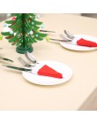 10 sztuk nowy rok 2020 ozdoby świąteczne Noel nóż do naczyń widelec Christmas Hat Bag Noel dekoracje do domu Natal 2019 Decor