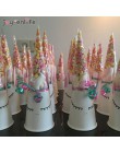 50 sztuk DIY Wedding Birthday Party słodki celofan wyczyść cukierki stożek torby do przechowywania impreza jednorożec Decor deko