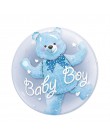 24 cal Baby Boy niedźwiedź lub dziewczyna niebieski różowy Bubble niedźwiedź z balonów foliowych urodziny dekoracje na Baby show