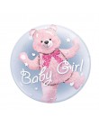 24 cal Baby Boy niedźwiedź lub dziewczyna niebieski różowy Bubble niedźwiedź z balonów foliowych urodziny dekoracje na Baby show