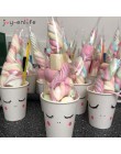 50 sztuk DIY Wedding Birthday Party słodki celofan wyczyść cukierki stożek torby do przechowywania impreza jednorożec Decor deko