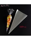 50 sztuk DIY Wedding Birthday Party słodki celofan wyczyść cukierki stożek torby do przechowywania impreza jednorożec Decor deko