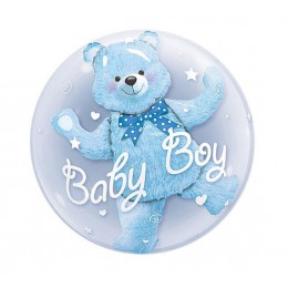 24 cal Baby Boy niedźwiedź lub dziewczyna niebieski różowy Bubble niedźwiedź z balonów foliowych urodziny dekoracje na Baby show