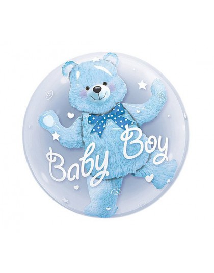 24 cal Baby Boy niedźwiedź lub dziewczyna niebieski różowy Bubble niedźwiedź z balonów foliowych urodziny dekoracje na Baby show