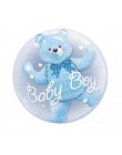 24 cal Baby Boy niedźwiedź lub dziewczyna niebieski różowy Bubble niedźwiedź z balonów foliowych urodziny dekoracje na Baby show