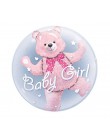24 cal Baby Boy niedźwiedź lub dziewczyna niebieski różowy Bubble niedźwiedź z balonów foliowych urodziny dekoracje na Baby show