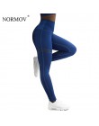NORMOV Activewear wysokiej talii Fitness legginsy damskie spodnie modna, patchworka legginsy treningowe Stretch wąska sportowa o