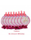 50 sztuk DIY Wedding Birthday Party słodki celofan wyczyść cukierki stożek torby do przechowywania impreza jednorożec Decor deko