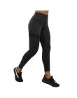 NORMOV Activewear wysokiej talii Fitness legginsy damskie spodnie modna, patchworka legginsy treningowe Stretch wąska sportowa o