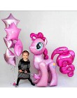 1 PC 100*97 CM różowy koń kucyk Little Pony jednorożec folia balony helem balon zabawki dla dzieci ślub urodziny zwierząt Party 
