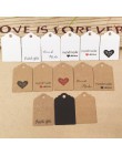 100 sztuk Kraft paper hand made tag z miłością dla DIY pudełko tag cukierki cupcake kartki z podziękowaniami/handmade dobrodziej