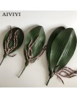 Nowy sztuczny kwiat liści orchidei wysokiej jakości PU klejenia tekstury liści DIY kwiat doniczkowy aranżacje