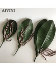 Nowy sztuczny kwiat liści orchidei wysokiej jakości PU klejenia tekstury liści DIY kwiat doniczkowy aranżacje