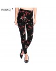 Nowy 2020 legginsy z kwiecistym nadrukiem leginsy Plus Size leginsy gitara Plaid cienka dziewiątka spodnie moda damska odzież Ap