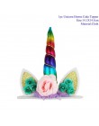 Tęczowa opaska jednorożec Cupcake owijarki ciasto Topper jednorożec urodziny Party ciasto dekoracje świąteczne dla dzieci Baby S