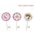 Tęczowa opaska jednorożec Cupcake owijarki ciasto Topper jednorożec urodziny Party ciasto dekoracje świąteczne dla dzieci Baby S