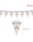 Tęczowa opaska jednorożec Cupcake owijarki ciasto Topper jednorożec urodziny Party ciasto dekoracje świąteczne dla dzieci Baby S