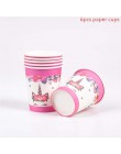 Tęczowa opaska jednorożec Cupcake owijarki ciasto Topper jednorożec urodziny Party ciasto dekoracje świąteczne dla dzieci Baby S