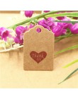 100 sztuk Kraft paper hand made tag z miłością dla DIY pudełko tag cukierki cupcake kartki z podziękowaniami/handmade dobrodziej