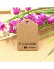 100 sztuk Kraft paper hand made tag z miłością dla DIY pudełko tag cukierki cupcake kartki z podziękowaniami/handmade dobrodziej