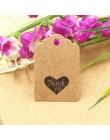 100 sztuk Kraft paper hand made tag z miłością dla DIY pudełko tag cukierki cupcake kartki z podziękowaniami/handmade dobrodziej