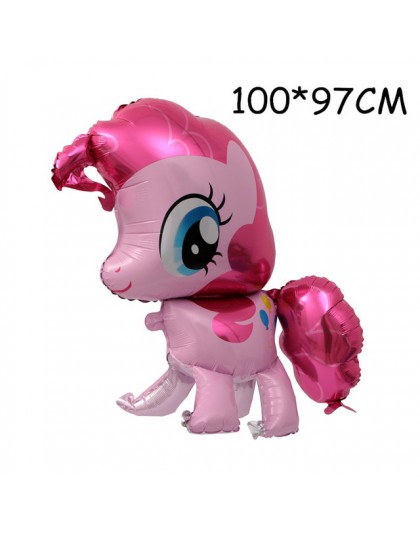 1 PC 100*97 CM różowy koń kucyk Little Pony jednorożec folia balony helem balon zabawki dla dzieci ślub urodziny zwierząt Party 