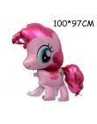 1 PC 100*97 CM różowy koń kucyk Little Pony jednorożec folia balony helem balon zabawki dla dzieci ślub urodziny zwierząt Party 