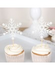 20 sztuk/partia śliczne płatki śniegu Cartoon Cupcake Topper ciasto flagi na ślub Birthday Party dekoracja baby shower dostaw
