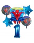 6 sztuk Spiderman foliowe balony z helem 30 Cal numer chłopiec Party piłka dmuchana dekoracja urodzinowa dla dzieci zabawki gwia