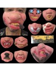 Zabawna i przerażająca pół twarzy Clown maska lateksowa dekoracja na imprezę halloweenową strona ukarać maskę na Cosplay Tricky 