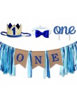 Nowe Baby Shower niebieska różowa ramka na zdjęcia korona kapelusz banery girlandy dla dzieci Baby Boy Girl One roear Old 1st de
