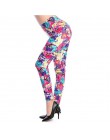 Nowy 2020 legginsy z kwiecistym nadrukiem leginsy Plus Size leginsy gitara Plaid cienka dziewiątka spodnie moda damska odzież Ap