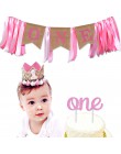Nowe Baby Shower niebieska różowa ramka na zdjęcia korona kapelusz banery girlandy dla dzieci Baby Boy Girl One roear Old 1st de