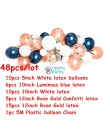54 sztuk/partia różowe złoto balon łuk zestaw biały lateks Garland balony Baby Shower dostarcza tło Wedding Party Decor