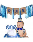 Nowe Baby Shower niebieska różowa ramka na zdjęcia korona kapelusz banery girlandy dla dzieci Baby Boy Girl One roear Old 1st de