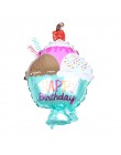 1 sztuk różowe pączki cukierki lody Popcorn z balonów foliowych Baby Shower szczęśliwe dekoracje urodzinowe nadmuchiwane hel sło