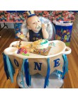 Nowe Baby Shower niebieska różowa ramka na zdjęcia korona kapelusz banery girlandy dla dzieci Baby Boy Girl One roear Old 1st de