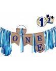 Nowe Baby Shower niebieska różowa ramka na zdjęcia korona kapelusz banery girlandy dla dzieci Baby Boy Girl One roear Old 1st de