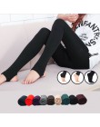 Kobiety wysokiej elastyczności legginsy 2019 jesień zima grube ciepłe Legging szczotkowane podszewka Stretch spodnie polarowe de