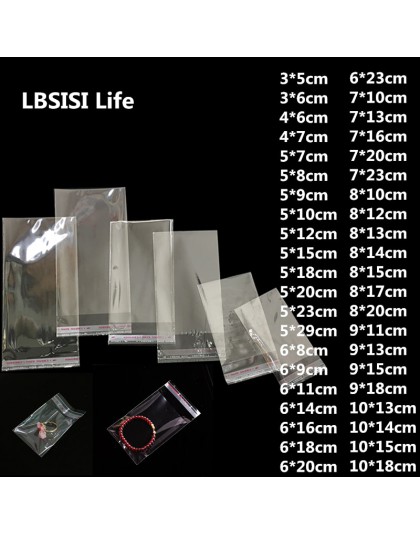 Ibsisi life 200 sztuk mały rozmiar wyczyść torebeczki samoprzylepne plastikowy worek opp dla Candy Cookie biżuteria opakowanie R