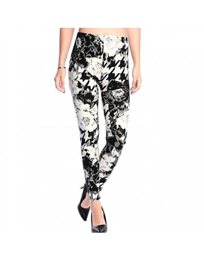 Nowy 2020 legginsy z kwiecistym nadrukiem leginsy Plus Size leginsy gitara Plaid cienka dziewiątka spodnie moda damska odzież Ap