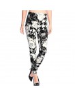 Nowy 2020 legginsy z kwiecistym nadrukiem leginsy Plus Size leginsy gitara Plaid cienka dziewiątka spodnie moda damska odzież Ap