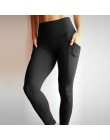 NORMOV wysoka talia Fitness legginsy kobiety Push Up trening Legging z kieszeniami Patchwork legginsy spodnie damskie odzież Fit