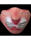 Zabawna i przerażająca pół twarzy Clown maska lateksowa dekoracja na imprezę halloweenową strona ukarać maskę na Cosplay Tricky 