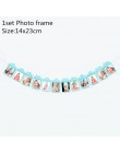 Nowe Baby Shower niebieska różowa ramka na zdjęcia korona kapelusz banery girlandy dla dzieci Baby Boy Girl One roear Old 1st de