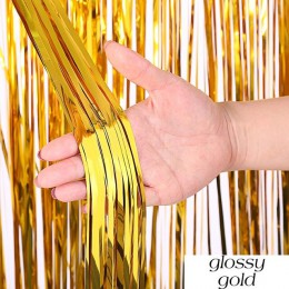 Urodziny dekoracja na przyjęcie ślubne tło zasłony brokat błyszczący girlanda z lamety folia kurtyna Baby Shower rocznica hurtow